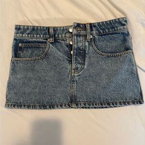 Alexander Wang Blue and Gold Pencil Mini Skirt